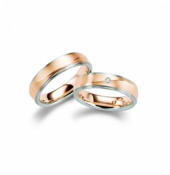 Trauringe Weiss-Rosegold von Fischer 05 05396/050
